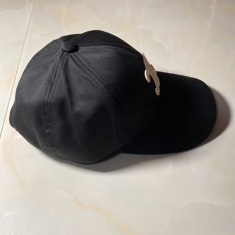 Celine Black Cap with Cream Logo - Picture 2 of 4